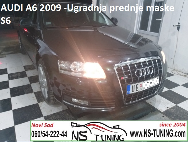 audi a6 4f 2004 2005 2006 2007 2008 2009 2010 godiste prednja maska s line s6 rs6 ugradnja novi sad beograd ns tuning